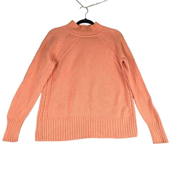 Pendleton Womens Medium Sweater Mock Neck Pullover Orange Long Sleeve Cotton - Picture 1 of 10